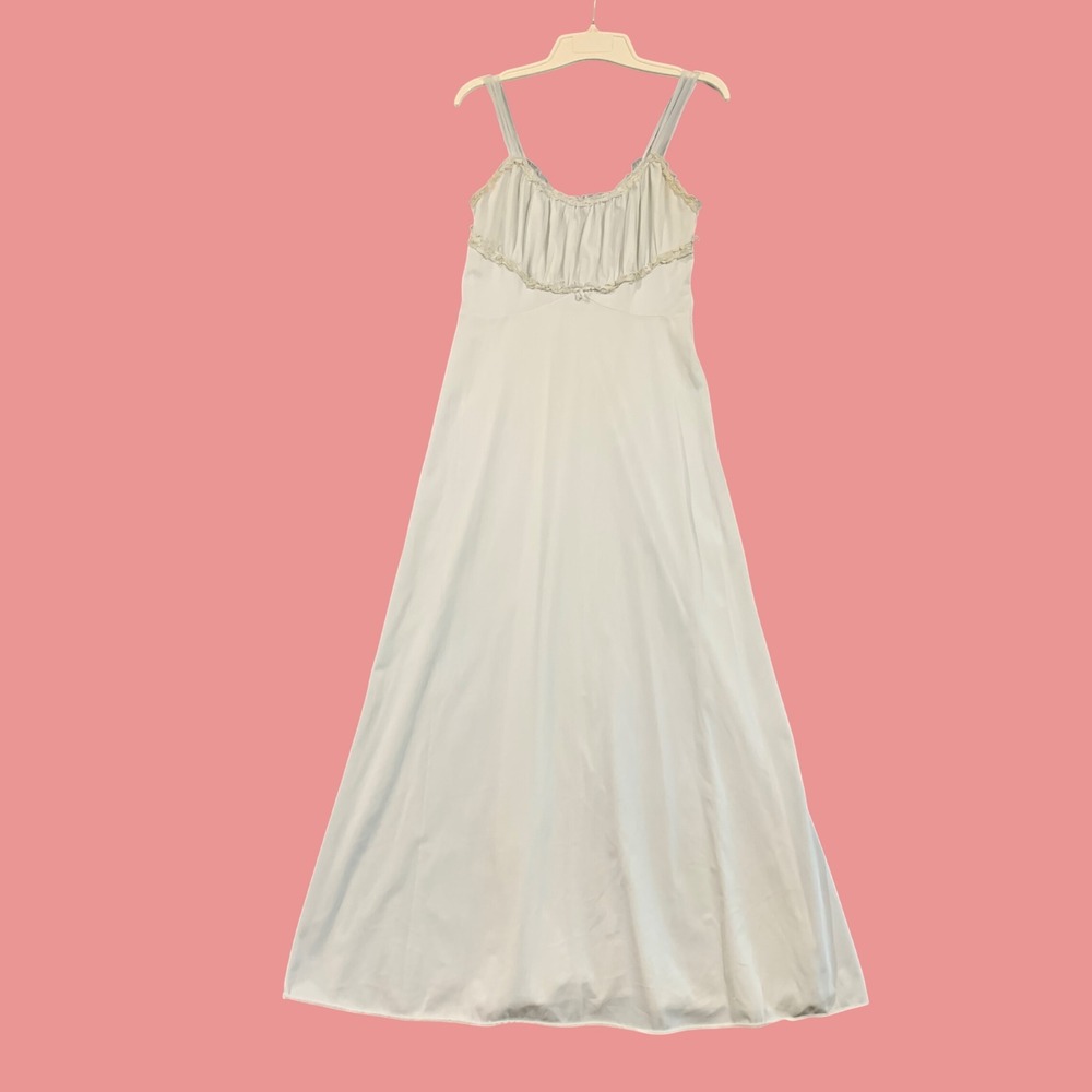 Kickernick Maxi Nightgown Dress Womens S Vintage Lace Trim Peasant Slip Dress